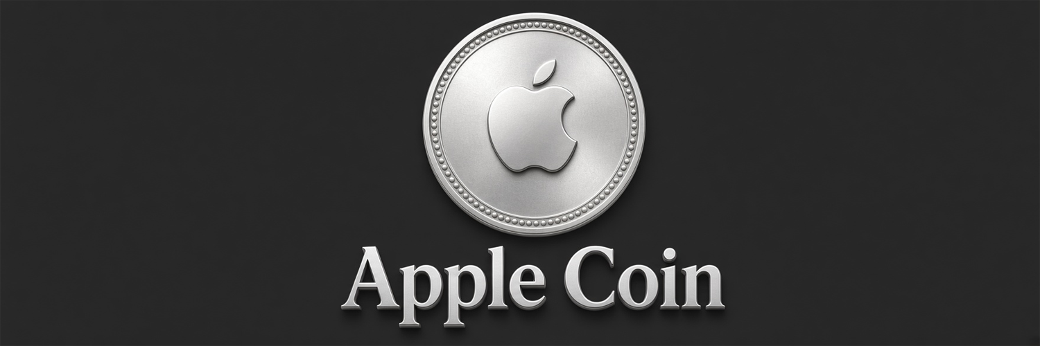 Apple Coin silver coin artwork on a dark background